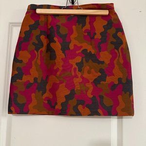 Christopher Kane Orange and Pink Camo Mini Skirt - UK 12/US 8